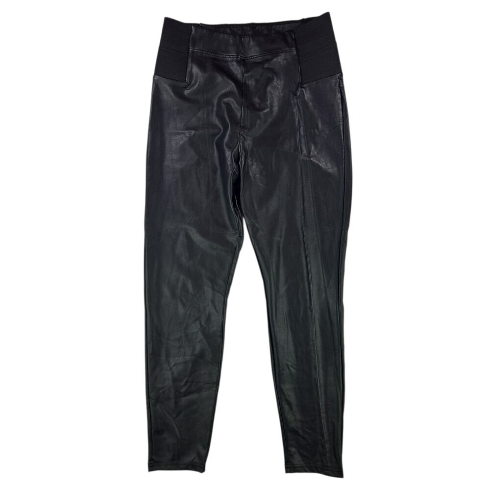 A New Day | Black Faux Leather High Waisted Leggings | Size Large - Picture 3 of 6